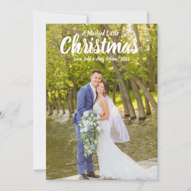 Festividades Cartão de Natal de Casamento Pequeno (Frente)