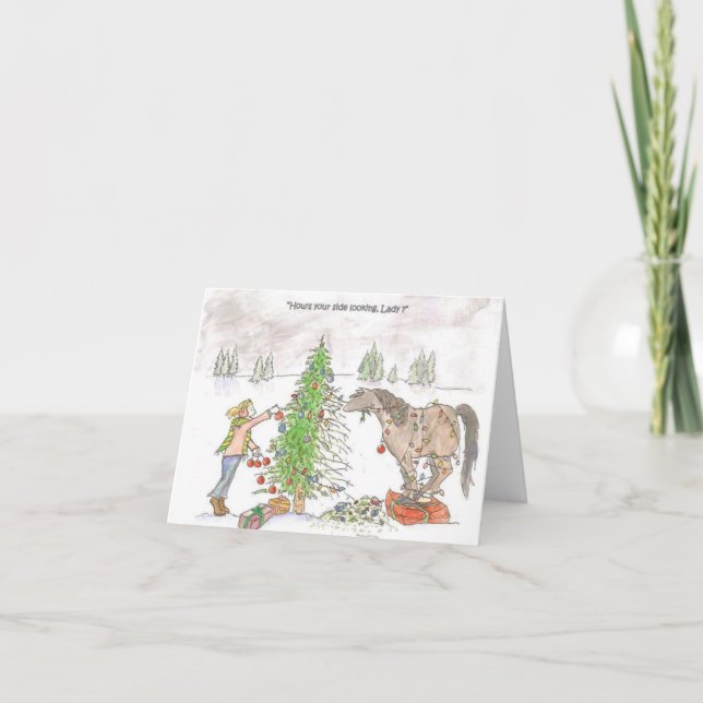 Festividades Cartão de Natal de Cavalo (Frente)