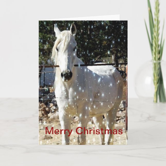 Festividades Cartão de Natal de Cavalo Árabe (Frente)