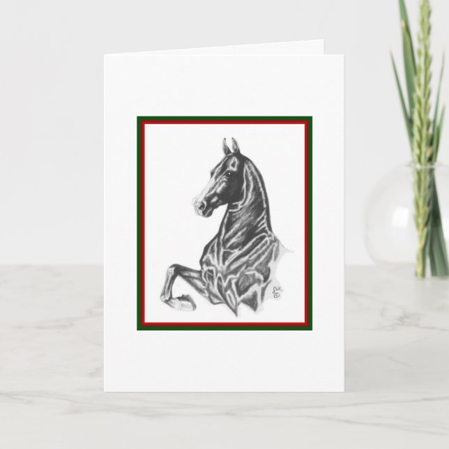 Festividades Cartão de Natal de Cavalo Saddlepurado (Frente)