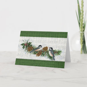 Festividades Cartão de Natal de Chickadees