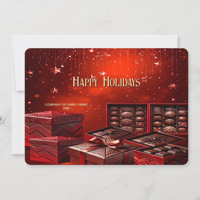 Festividades Cartão de Natal de Chocolate (Frente)
