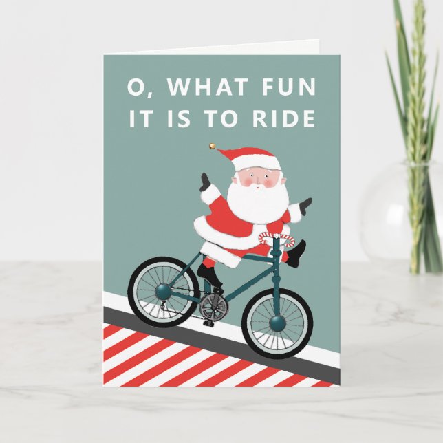 Festividades Cartão de Natal de Ciclista (Frente)