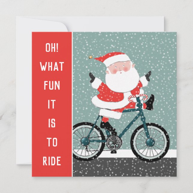 Festividades Cartão de Natal de Ciclista (Frente)