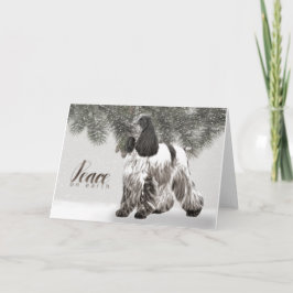 Festividades Cartão de Natal de cocker spaniel do inglês
