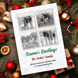 Festividades Cartão de Natal de Colagem de Instagram com Floco