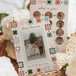 Festividades Cartão de Natal de Colcha de Foto de Família