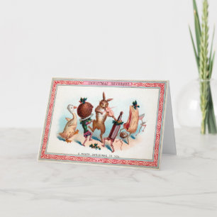 Festividades Cartão de Natal de Comida de dança vitoriano