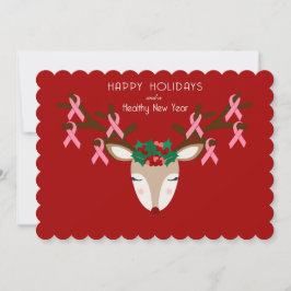 Festividades Cartão de Natal de Consciência do Cancer da Mama