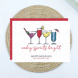 Festividades Cartão de Natal de Coquetel Fazendo Espíritos Bril
