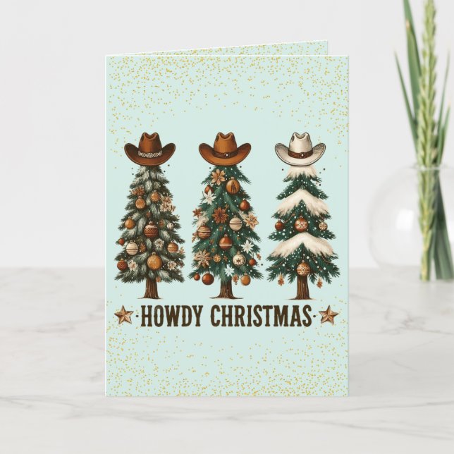 Festividades Cartão de Natal de Cowboy (Frente)