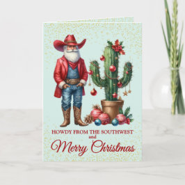 Festividades Cartão de Natal de Cowboy com Sobremesa Adorável d