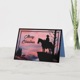 Festividades Cartão De Natal De Cowboy E Cavalo