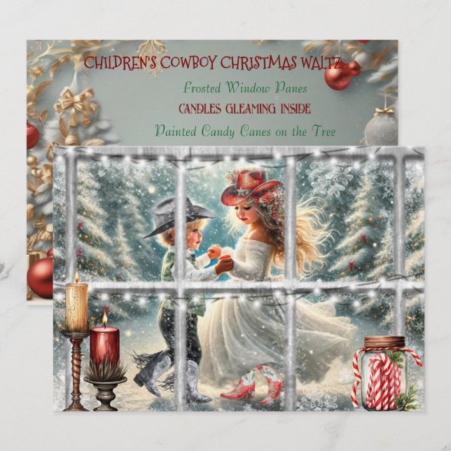 Festividades Cartão de Natal de Cowboy Infantil (Frente/Verso)