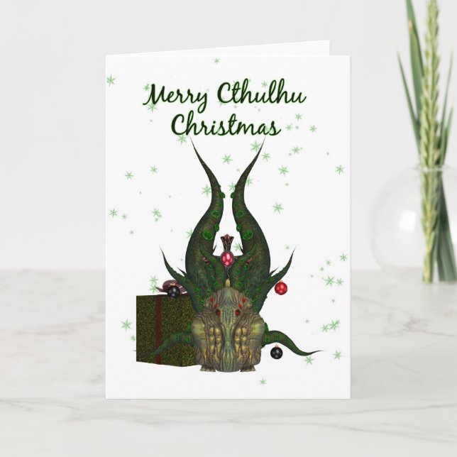 Festividades Cartão de Natal de Cthulhu - Cthulhu (Frente)