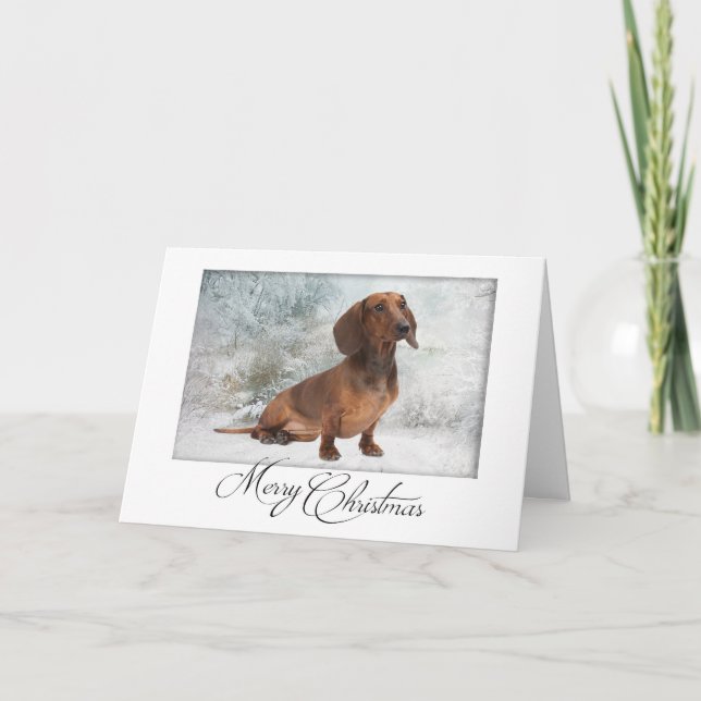 Festividades Cartão de Natal de Dachshund (Frente)