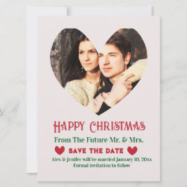 Festividades Cartão de Natal de Data de Salvamento do Casamento