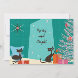 Festividades Cartão de Natal de Design de Meados do Século