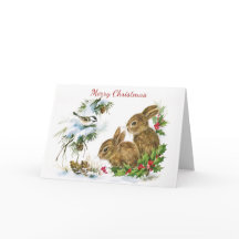 Cartão de Natal de Dois Coelhinhos