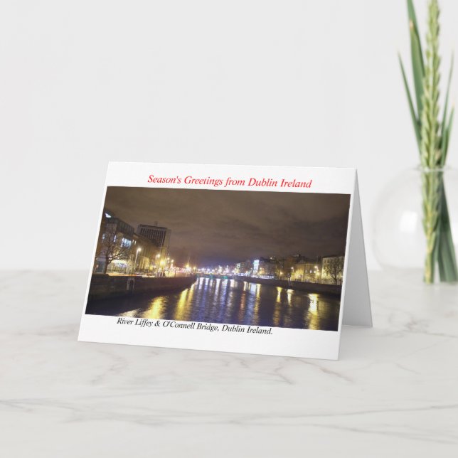 Festividades Cartão de Natal de Dublin Ireland (Frente)