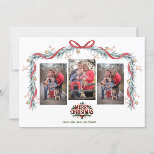 Festividades Cartão de Natal de Feliz Natal Garland Bell 3