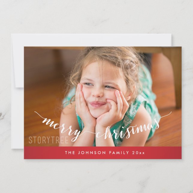 Festividades Cartão de Natal de Feliz Vermelho (Frente)