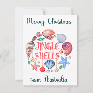 Festividades Cartão de Natal de Férias Australiano Jingle Shell