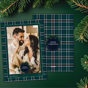 Festividades Cartão de Natal de Férias com Foto de Natal Xadrez