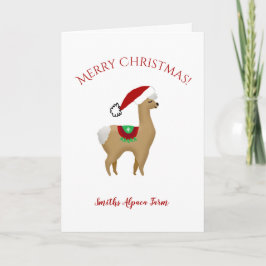 Festividades Cartão de Natal de Férias de Alpaca