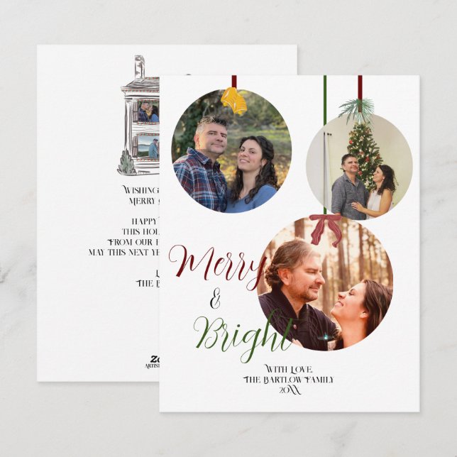Festividades Cartão de Natal de Férias de Estilo de Pedido Seis (Frente/Verso)