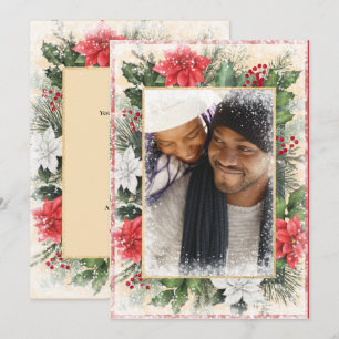 Festividades Cartão de Natal de férias de Natal vintage fotográ