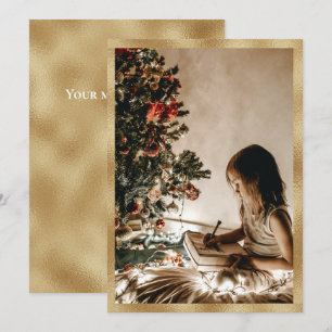 Festividades Cartão de Natal de Férias Douradas Personalizadas