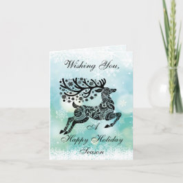 Festividades Cartão de Natal de Férias Felizes em Branco