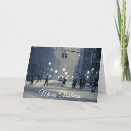 Festividades Cartão de Natal de Férias Noturnas de Wintery City