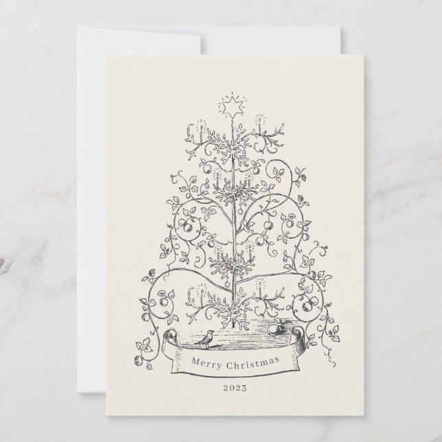 Festividades Cartão de Natal de Férias Planas (Frente)