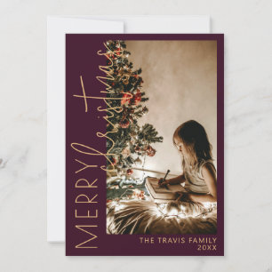 Festividades Cartão de Natal de Férias Primrose e Plum FELIZ