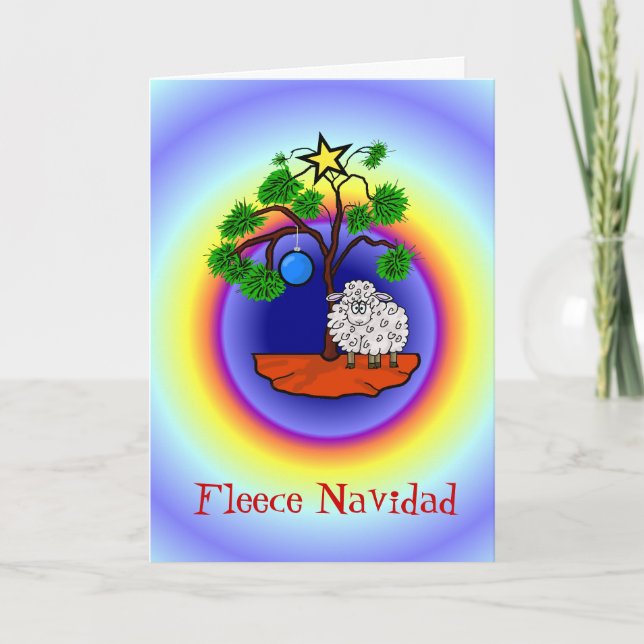 Festividades Cartão de Natal de Folece Navidad Funny Ovino (Frente)
