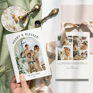 Festividades Cartão de Natal de Foto Arranjado Cartão Minimalis