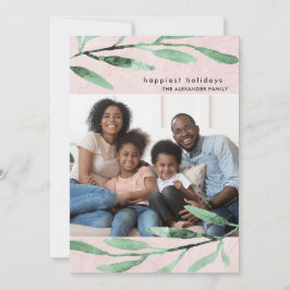Festividades Cartão de Natal de Foto Botânica Simples e Moderno