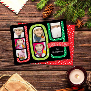 Festividades Cartão de Natal de Foto Colagem JOY Caprichoso