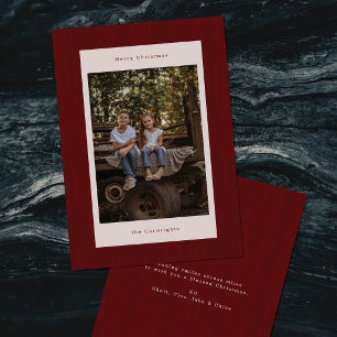 Festividades Cartão de Natal de Foto com Textura de Madeira Rús