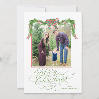 Festividades Cartão de Natal de Foto com Verde Água
