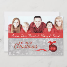 Cartão de Natal de Foto da Família