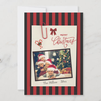 Festividades Cartão de Natal de foto de álbum de recortes preto