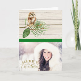 Festividades Cartão de Natal de Foto de Madeira para Rústica do