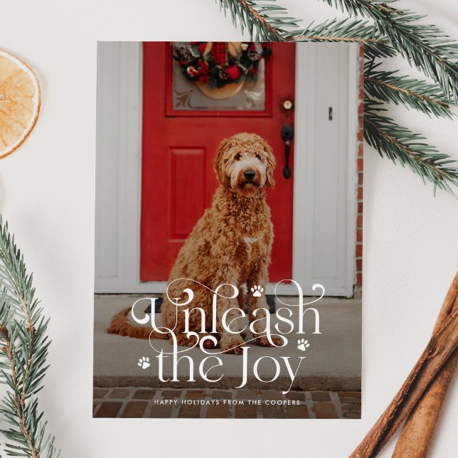 Festividades Cartão de Natal de Foto de Pet Libere a Alegria (Criador carregado)