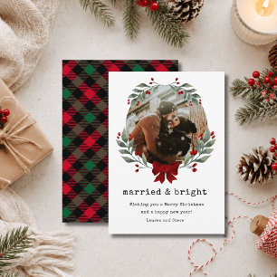 Festividades Cartão de Natal de Foto de Recém-Casados Married &
