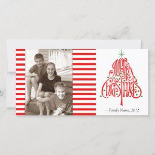 Festividades Cartão de Natal de Foto de Stripe de Candy