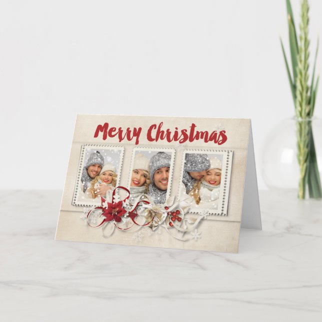 Festividades Cartão de Natal de Foto do País (Frente)