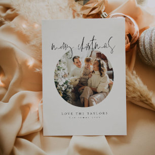 Festividades Cartão de Natal de Foto Minimalista Moderno